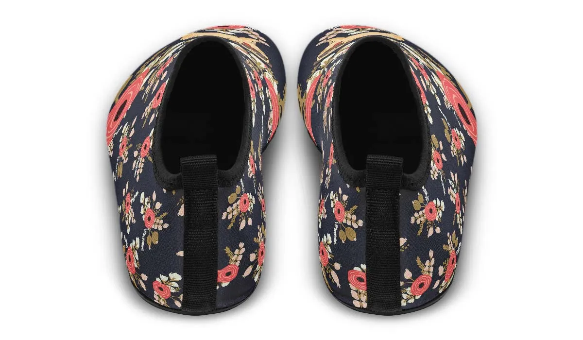 Silly Floral Pug Aqua Barefoot Shoes
