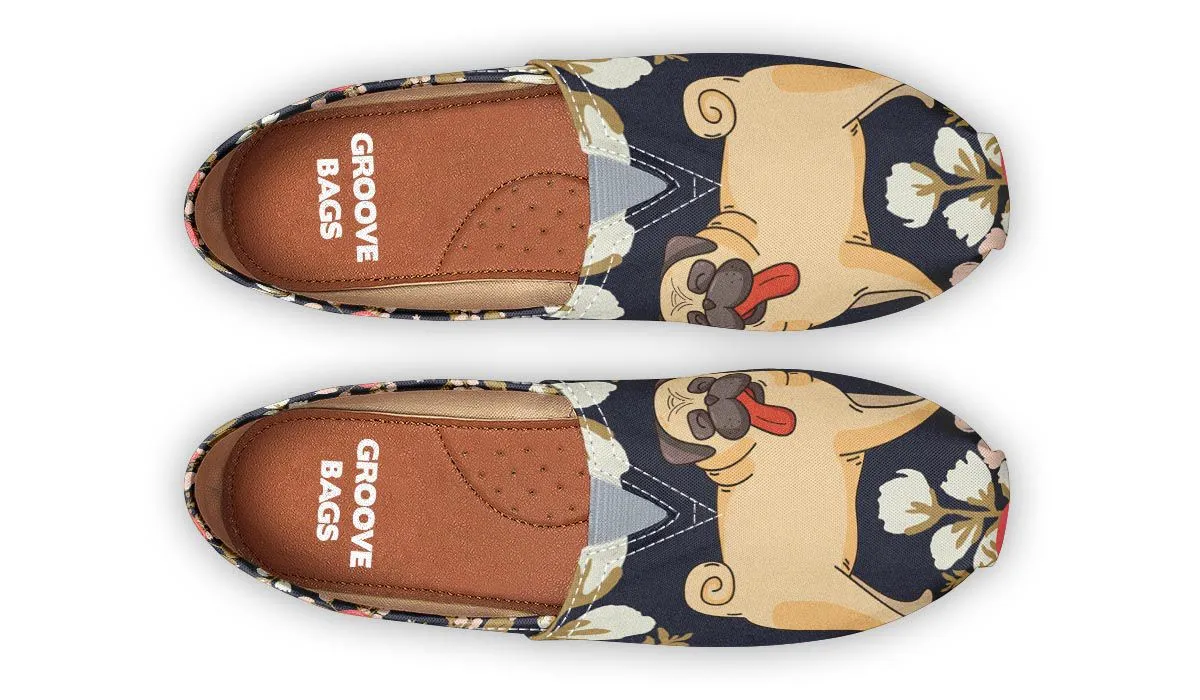 Silly Floral Pug Casual Shoes