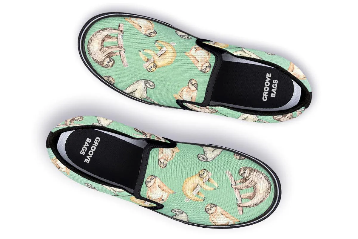 Sloth Pattern Slip-On Shoes