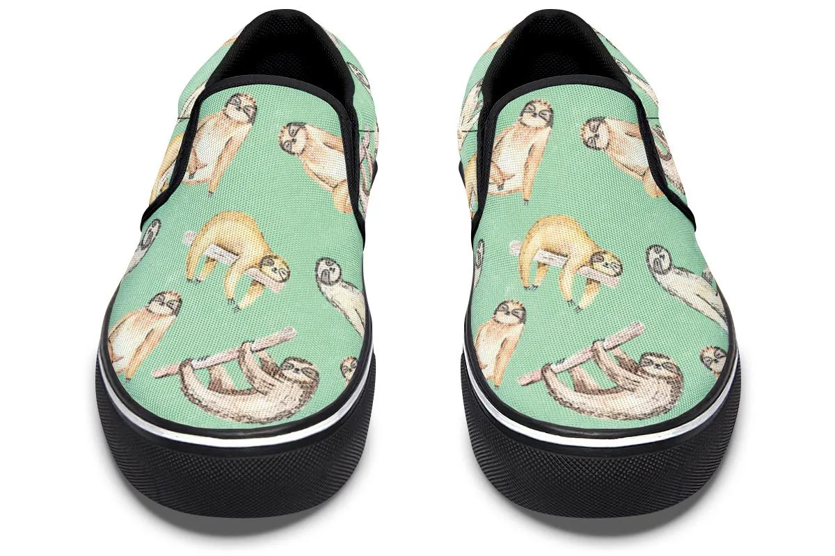Sloth Pattern Slip-On Shoes