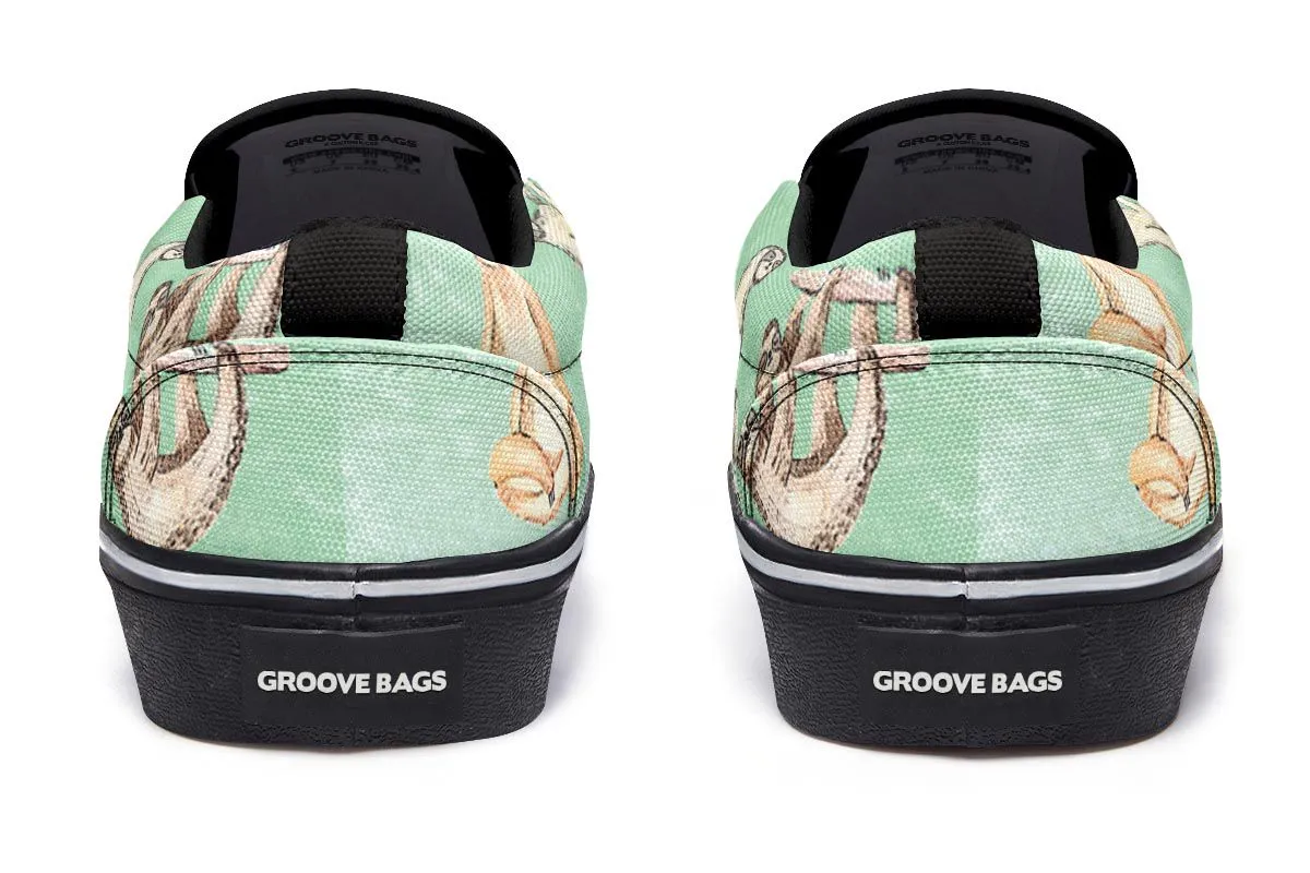 Sloth Pattern Slip-On Shoes