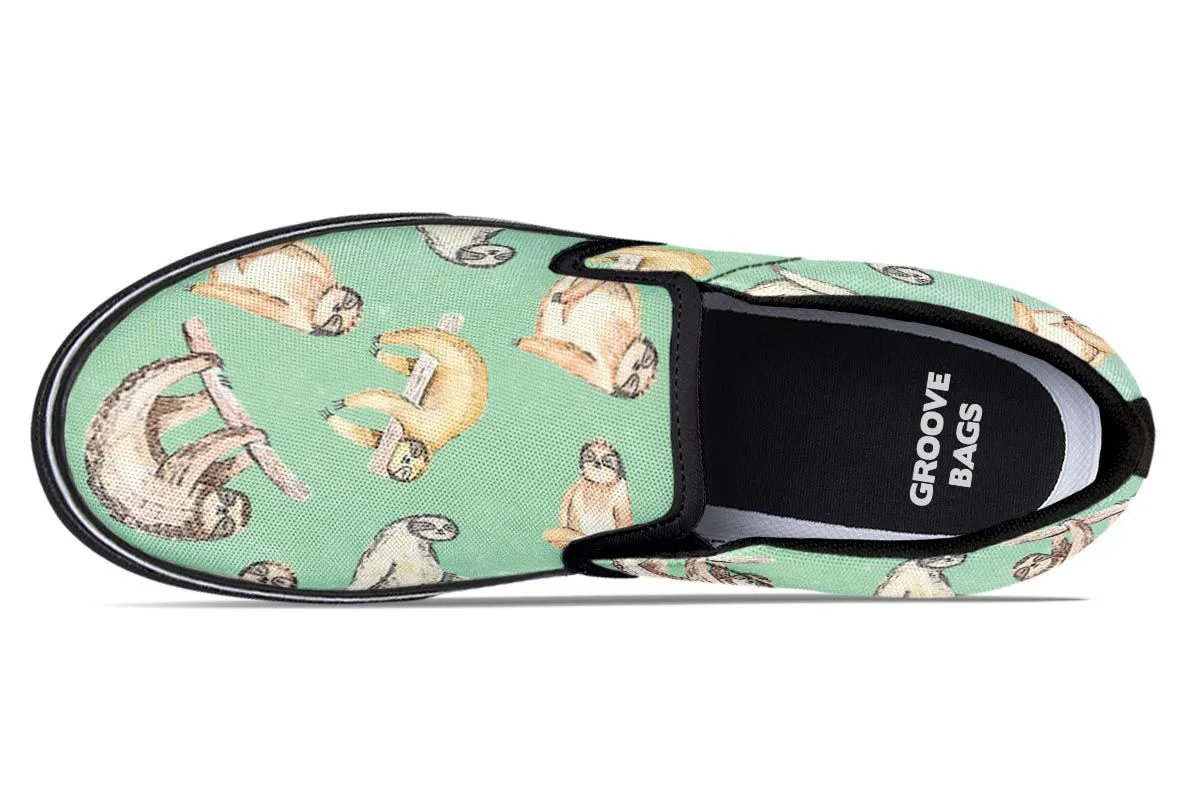 Sloth Pattern Slip-On Shoes