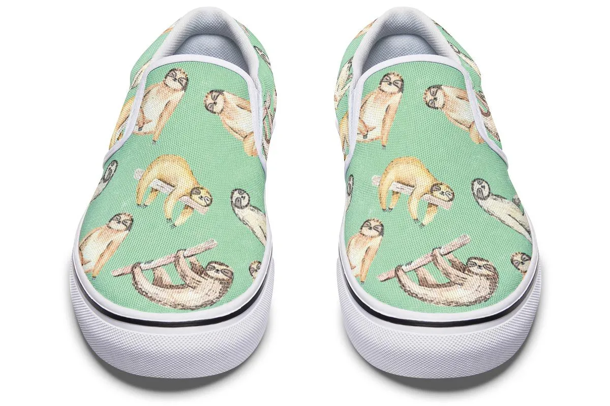 Sloth Pattern Slip-On Shoes