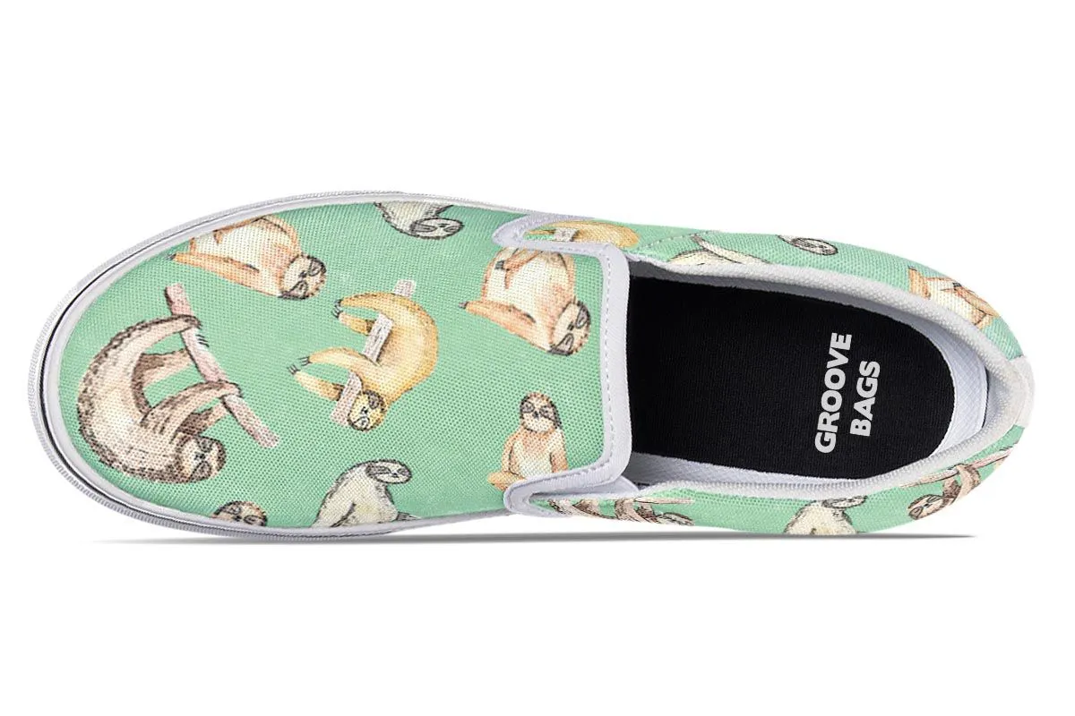 Sloth Pattern Slip-On Shoes