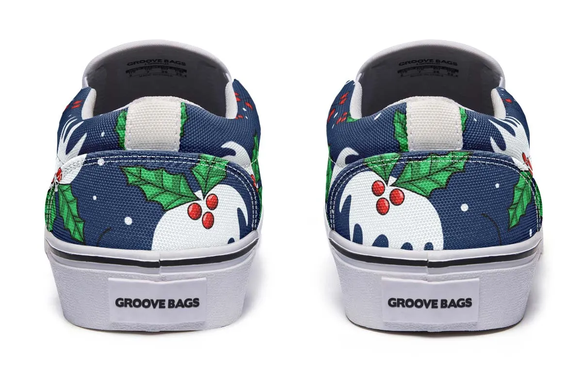 Snowy Mistletoe Slip-On Shoes