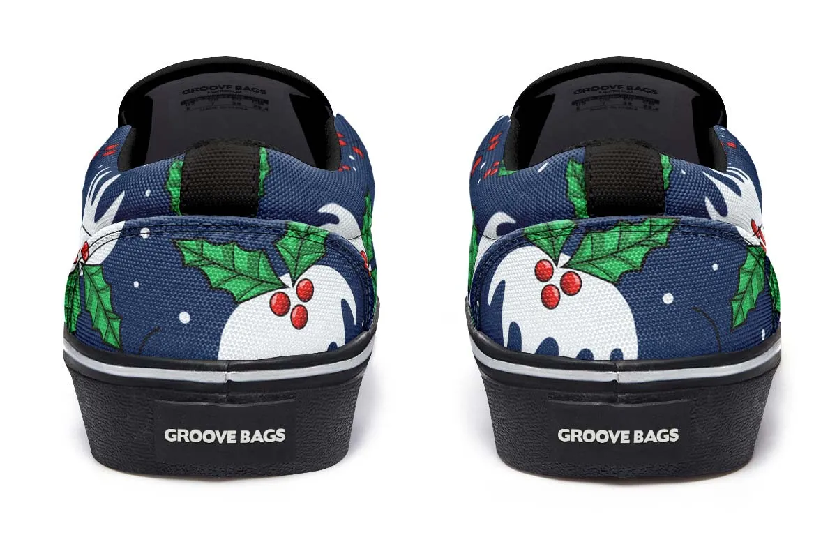 Snowy Mistletoe Slip-On Shoes