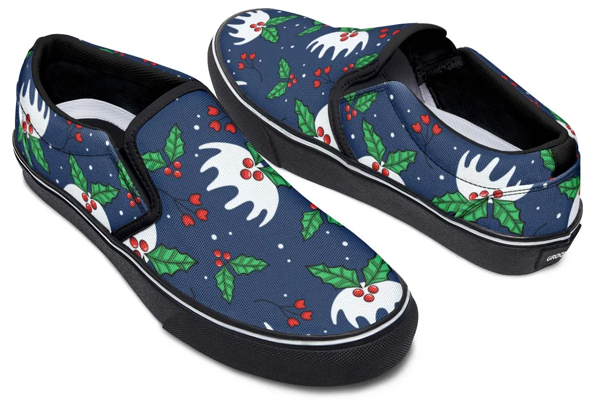 Snowy Mistletoe Slip-On Shoes