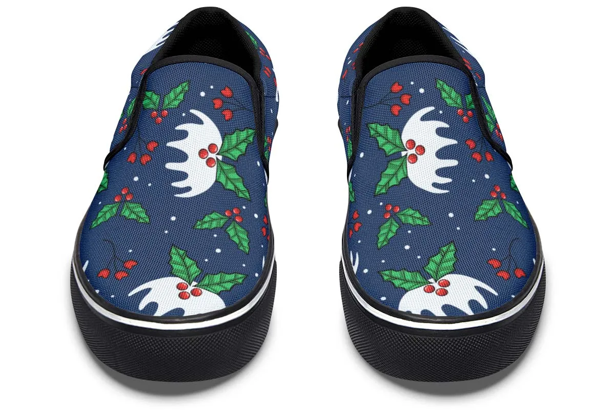Snowy Mistletoe Slip-On Shoes