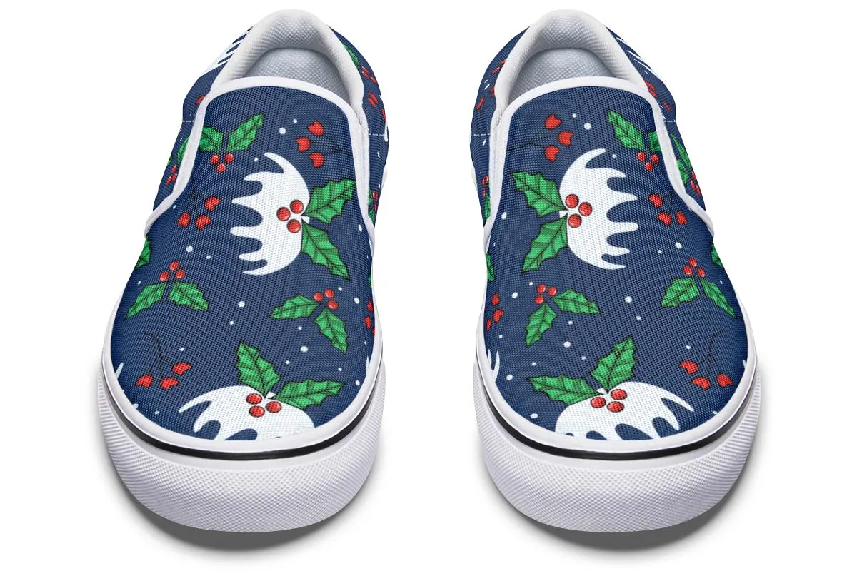 Snowy Mistletoe Slip-On Shoes