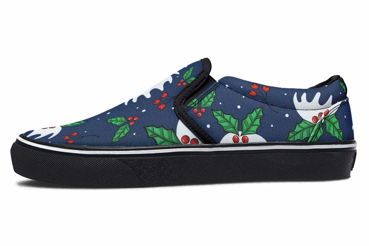 Snowy Mistletoe Slip-On Shoes