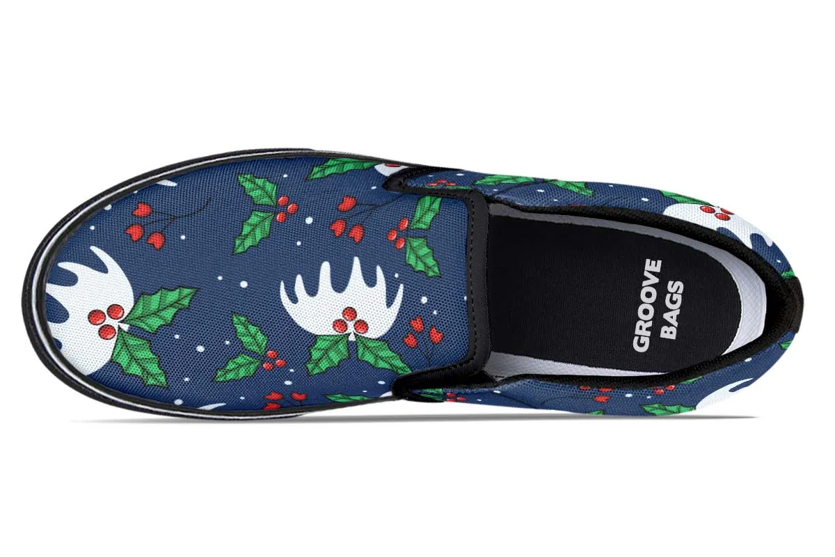 Snowy Mistletoe Slip-On Shoes