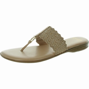 Sonal Womens Woven Faux Leather T-Strap Sandals