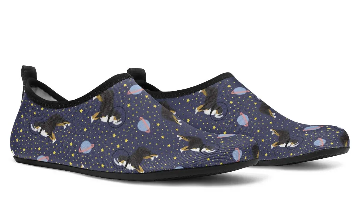 Space Bernese Mountain Dog Aqua Barefoot Shoes
