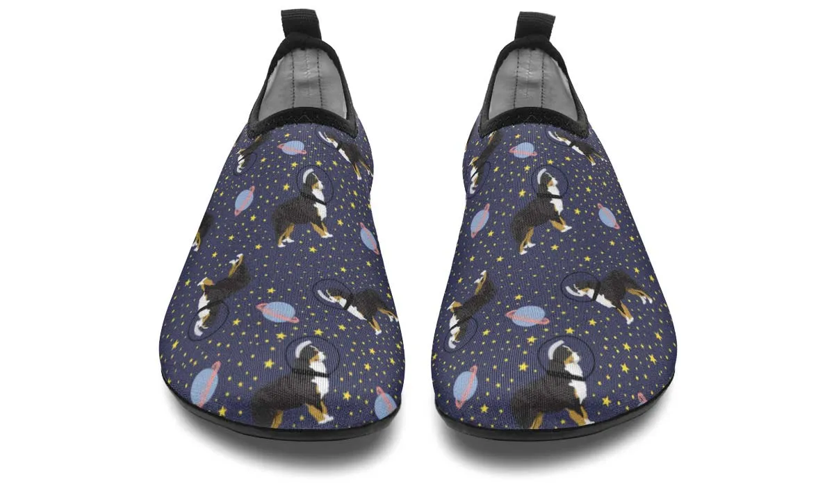 Space Bernese Mountain Dog Aqua Barefoot Shoes