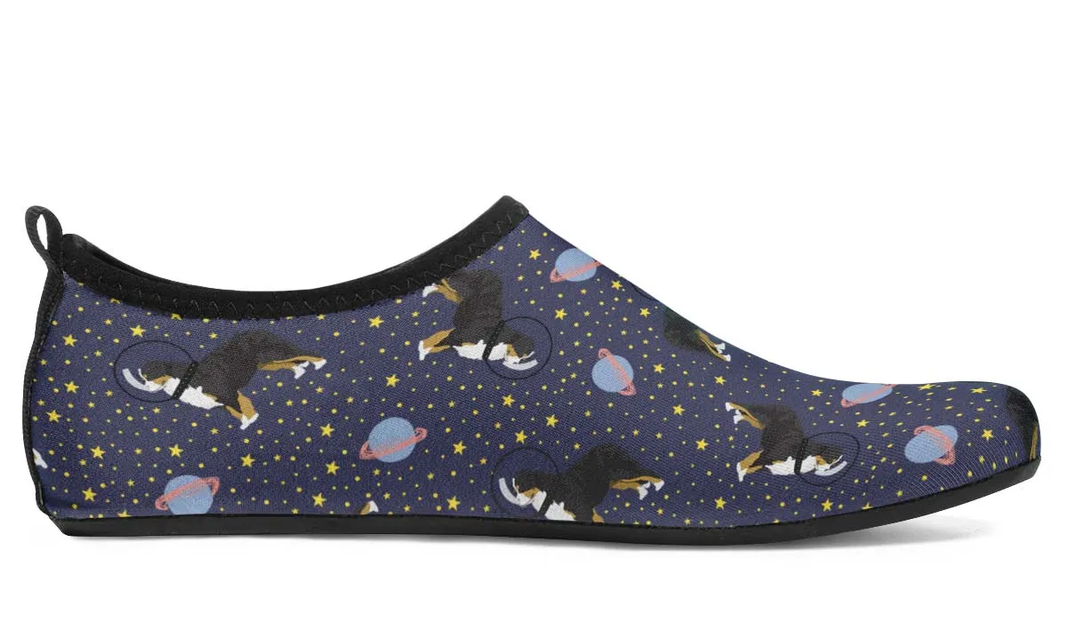 Space Bernese Mountain Dog Aqua Barefoot Shoes