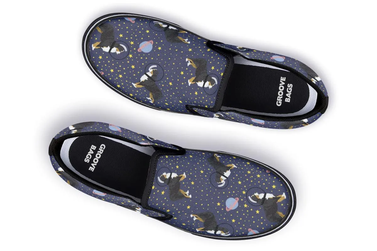 Space Bernese Mountain Dog Slip-On Shoes
