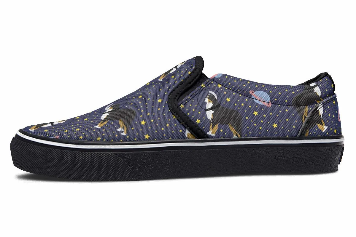 Space Bernese Mountain Dog Slip-On Shoes