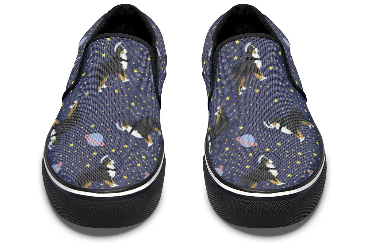 Space Bernese Mountain Dog Slip-On Shoes