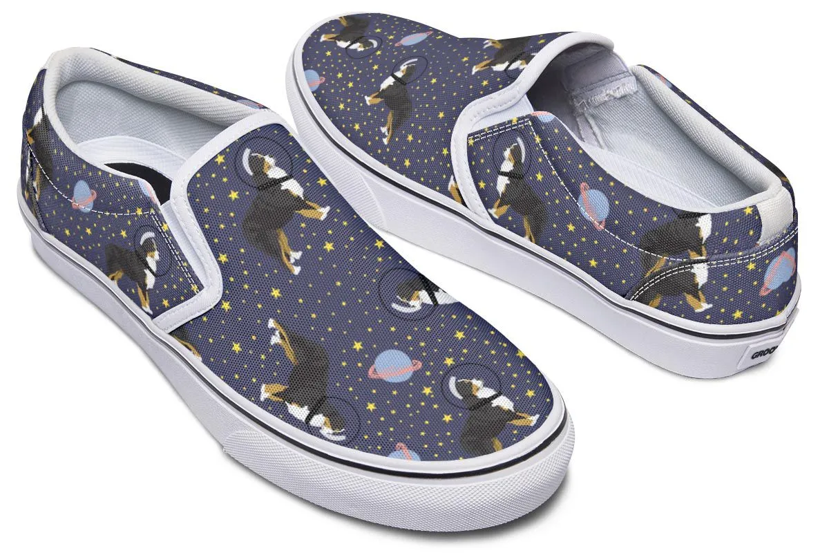 Space Bernese Mountain Dog Slip-On Shoes