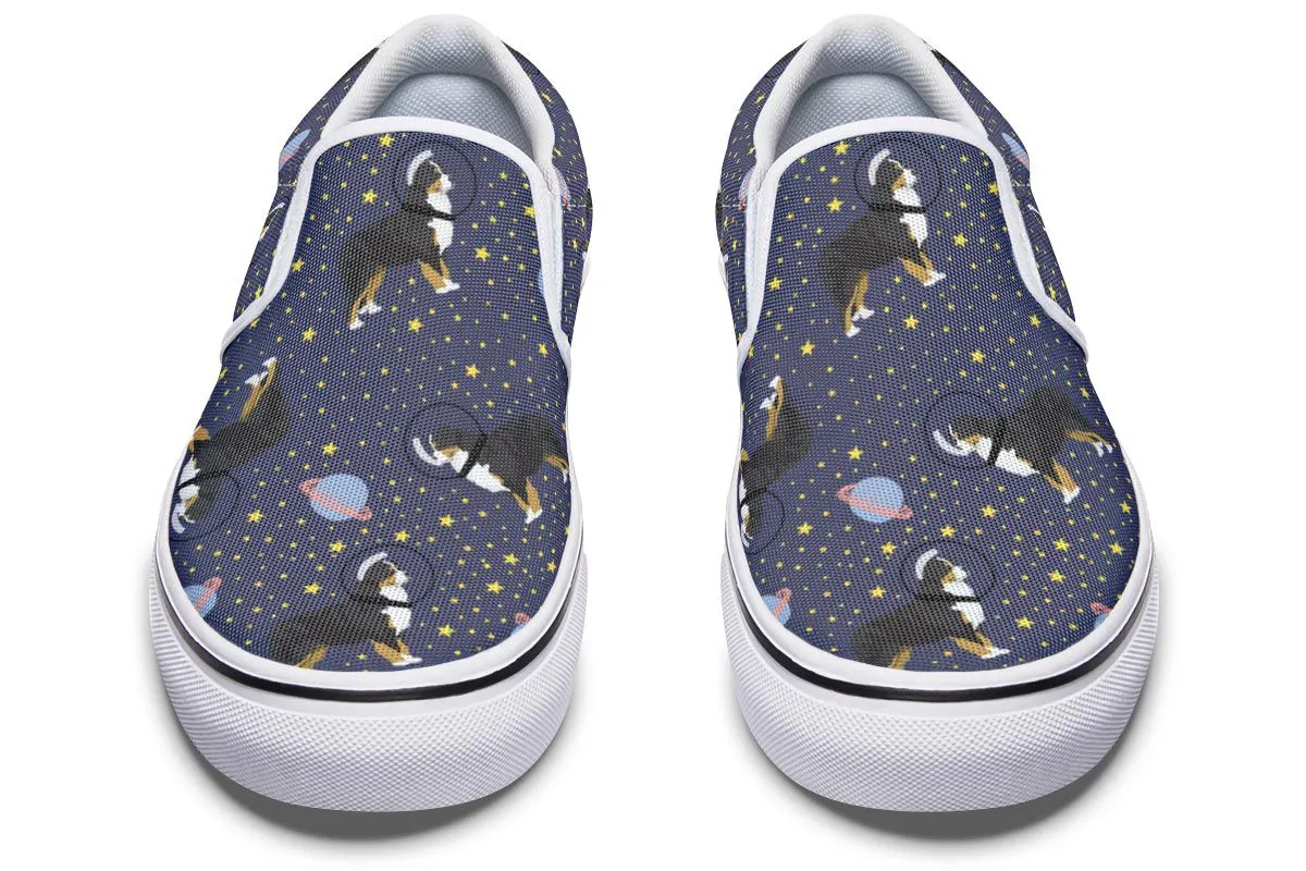Space Bernese Mountain Dog Slip-On Shoes