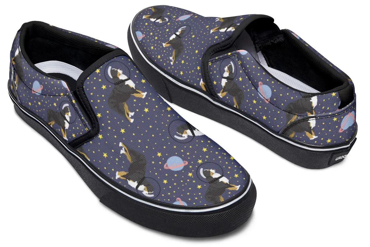 Space Bernese Mountain Dog Slip-On Shoes