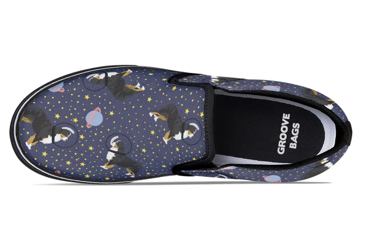 Space Bernese Mountain Dog Slip-On Shoes