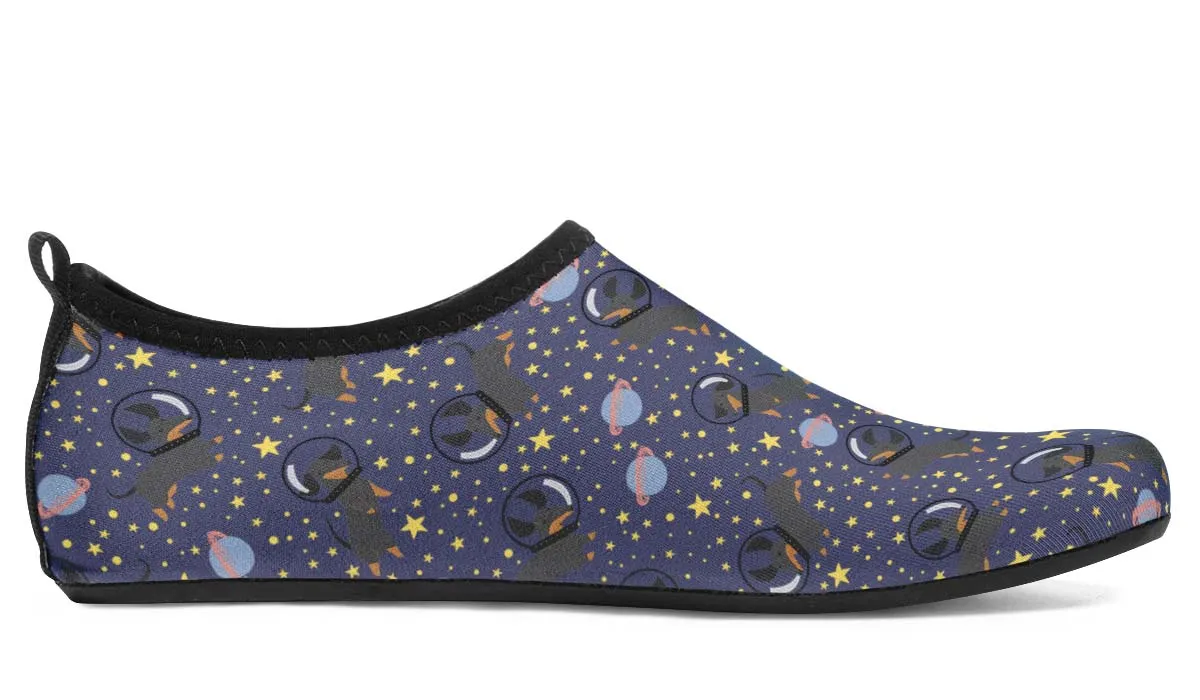 Space Black Dachshund Aqua Barefoot Shoes