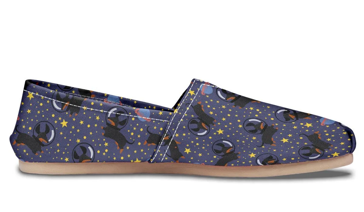 Space Black Dachshund Casual Shoes