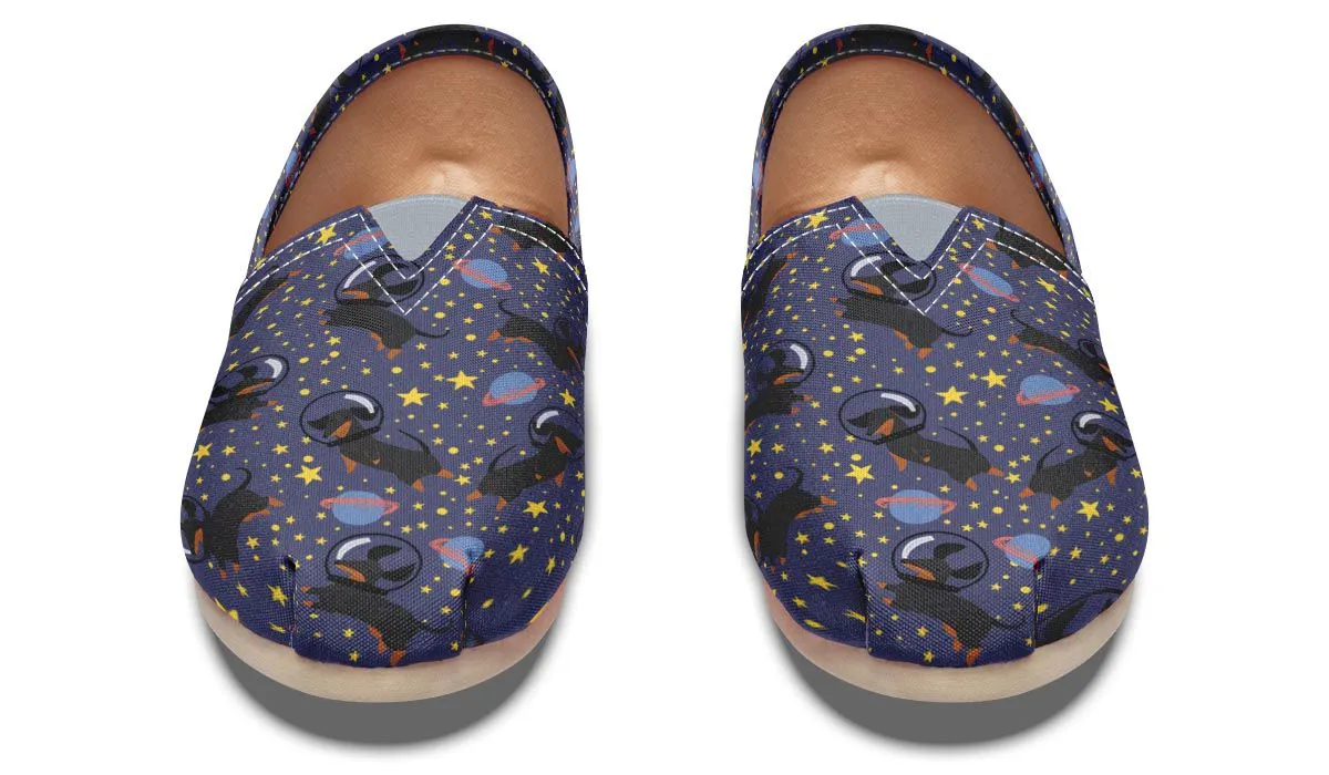 Space Black Dachshund Casual Shoes