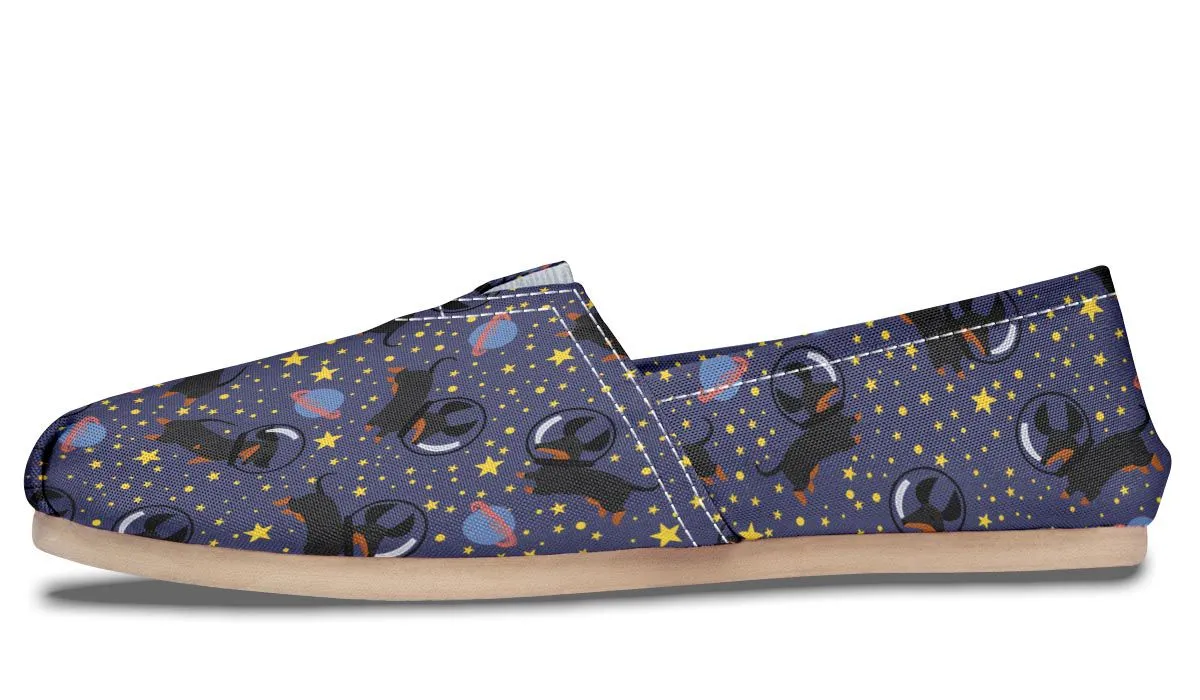 Space Black Dachshund Casual Shoes