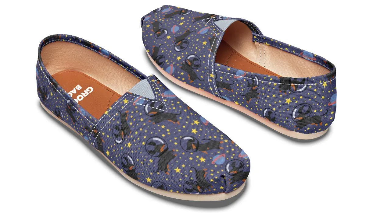 Space Black Dachshund Casual Shoes