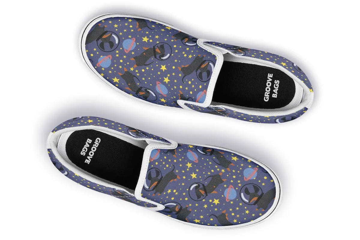 Space Black Dachshund Slip-On Shoes