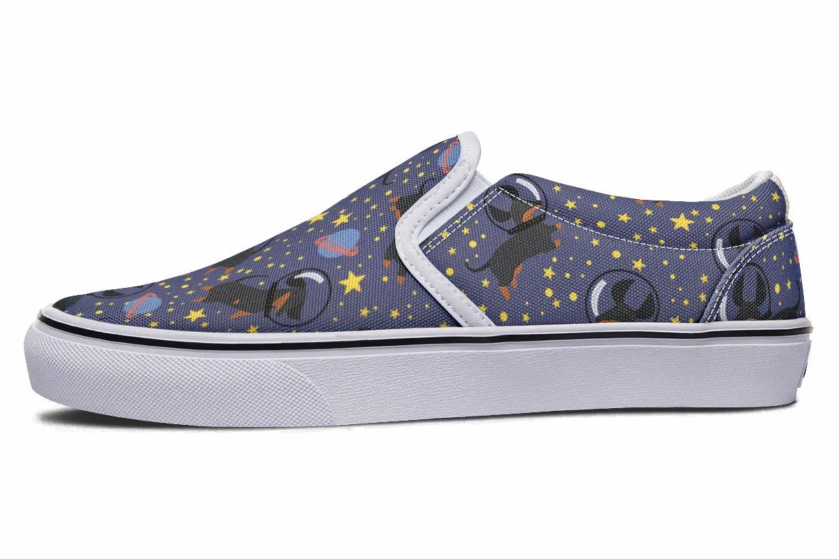 Space Black Dachshund Slip-On Shoes