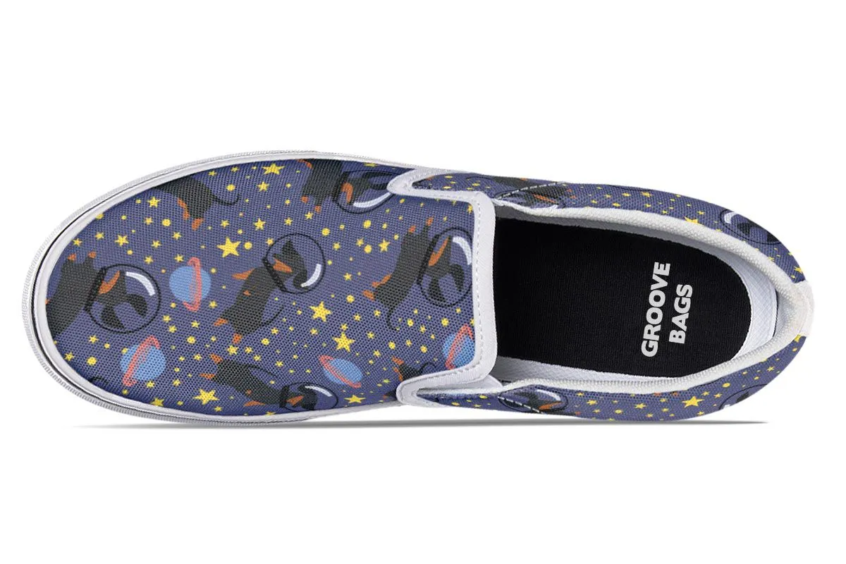 Space Black Dachshund Slip-On Shoes