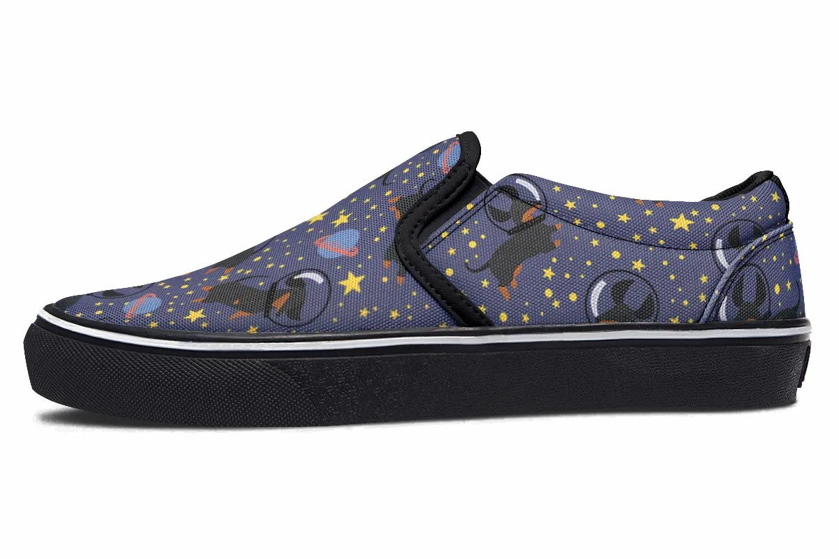Space Black Dachshund Slip-On Shoes