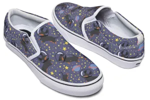 Space Black Dachshund Slip-On Shoes