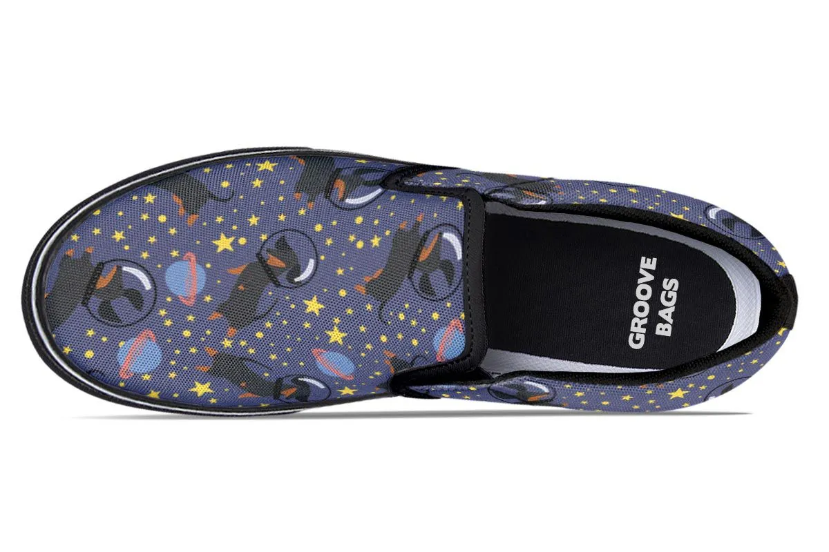 Space Black Dachshund Slip-On Shoes