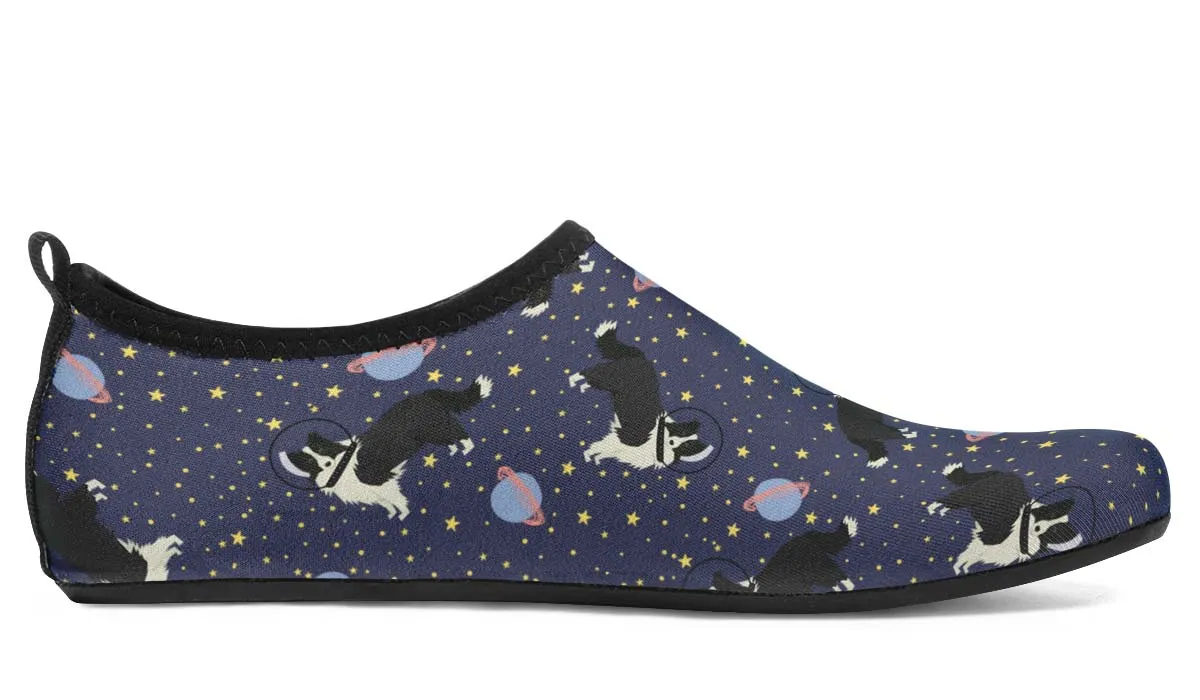 Space Border Collie Aqua Barefoot Shoes