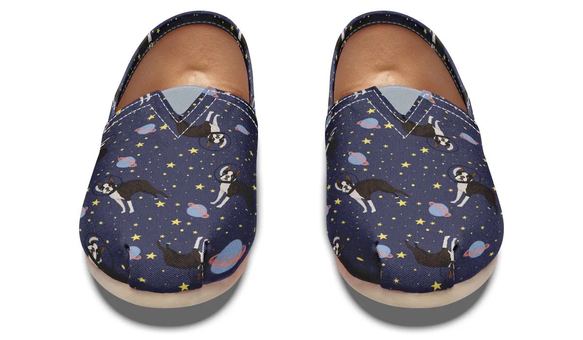 Space Boston Terrier Casual Shoes