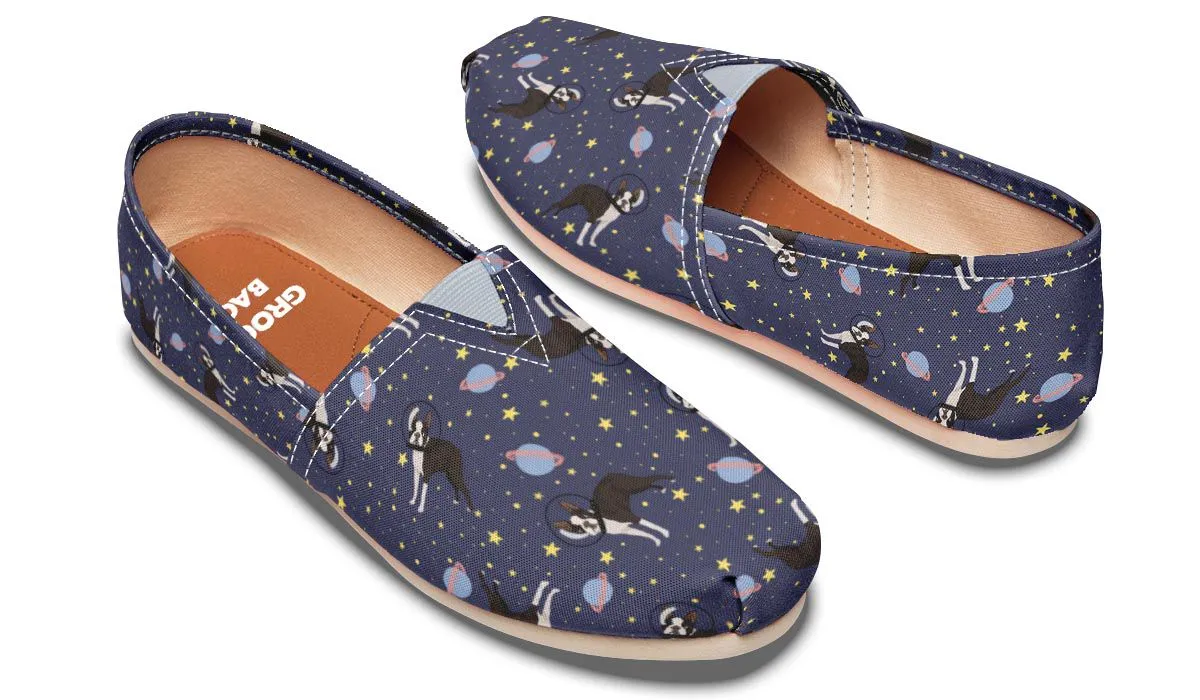 Space Boston Terrier Casual Shoes