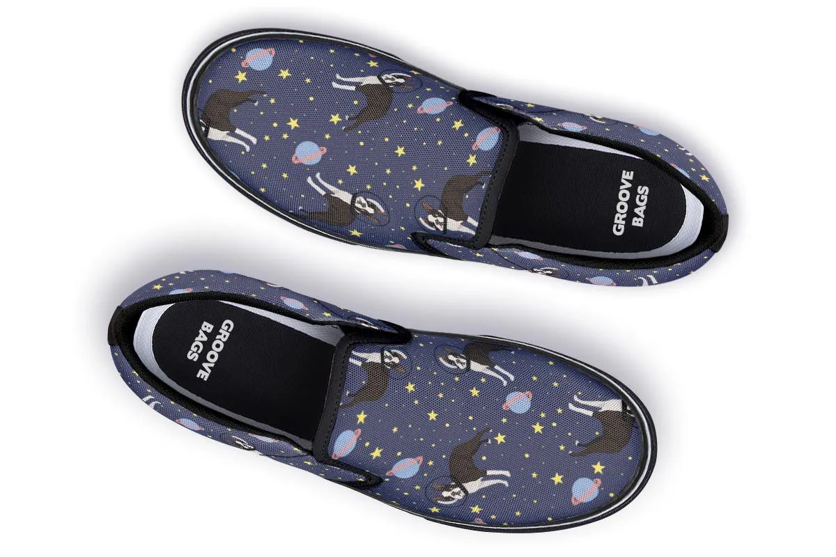 Space Boston Terrier Slip-On Shoes