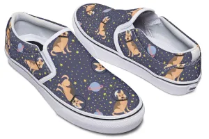 Space German Shepherd Slip-On Shoes