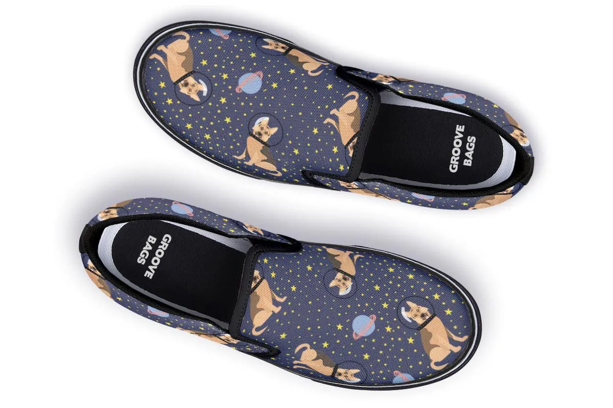 Space German Shepherd Slip-On Shoes