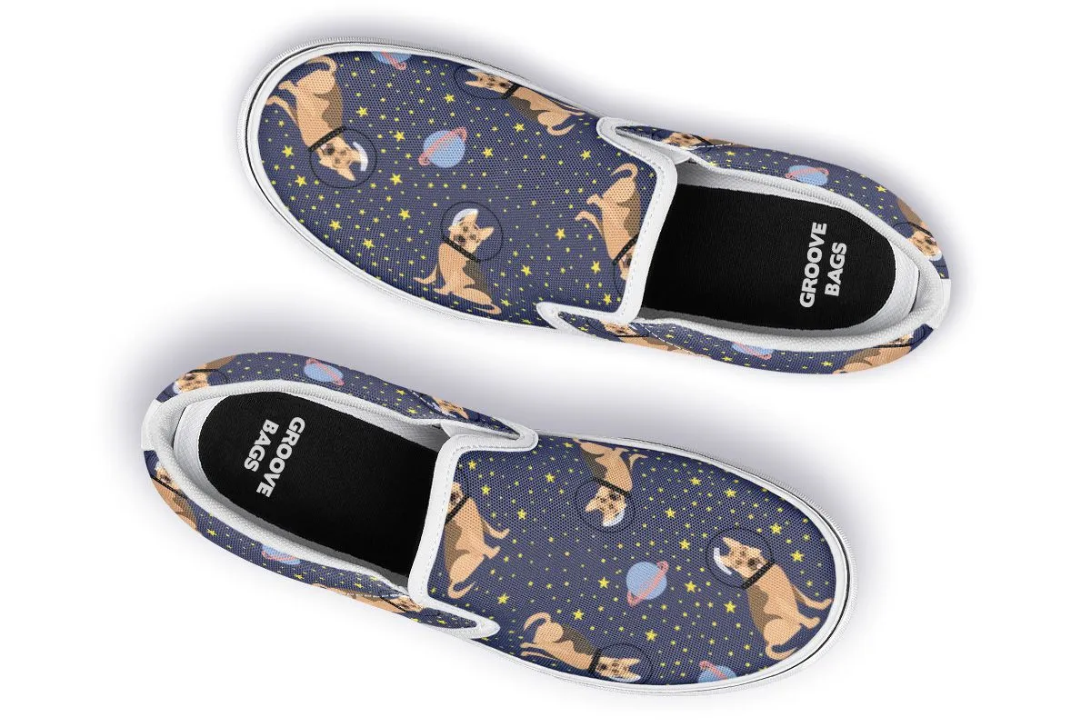Space German Shepherd Slip-On Shoes