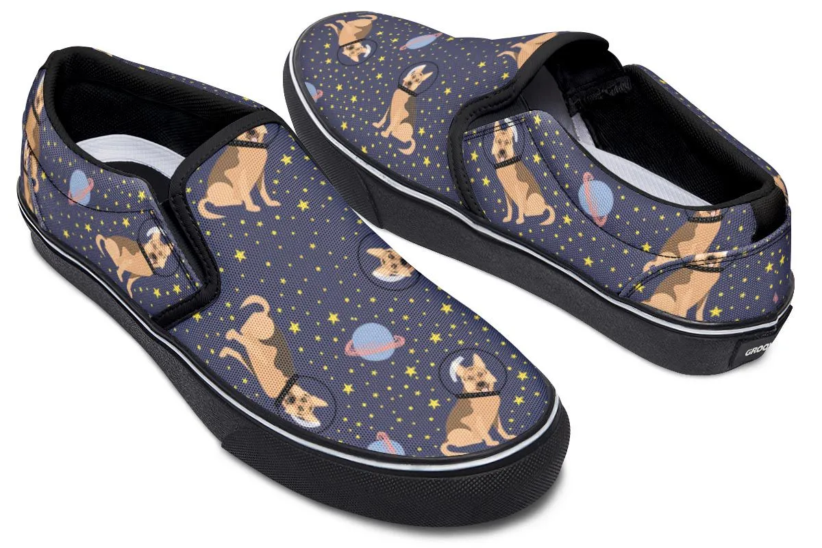 Space German Shepherd Slip-On Shoes