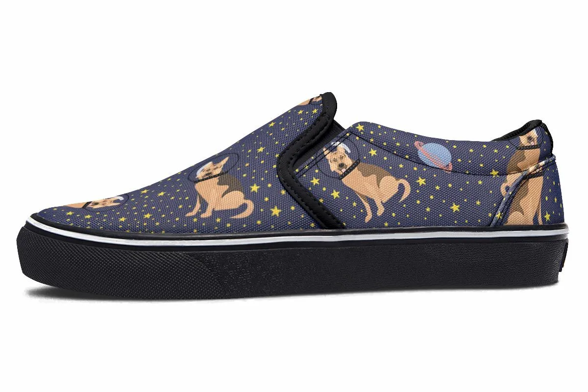 Space German Shepherd Slip-On Shoes