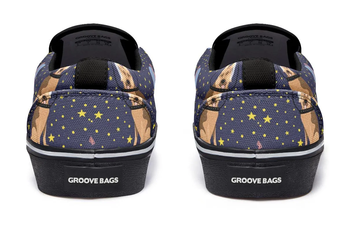 Space German Shepherd Slip-On Shoes