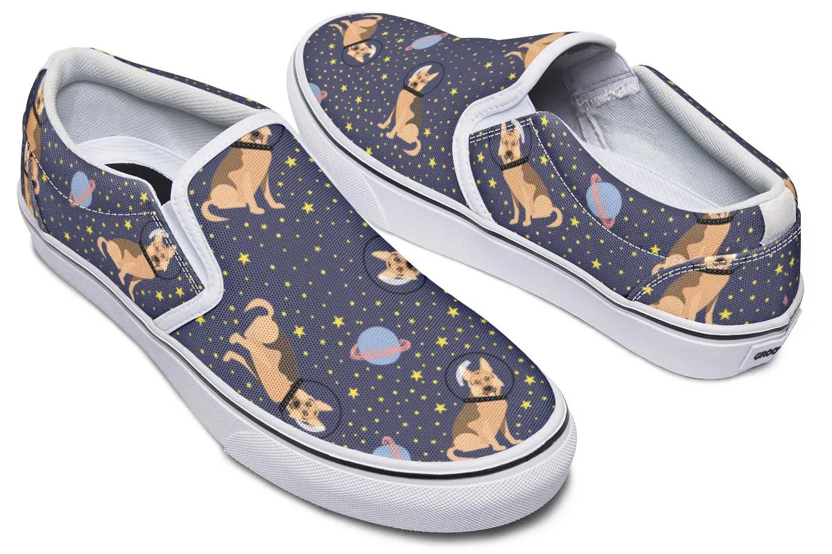 Space German Shepherd Slip-On Shoes