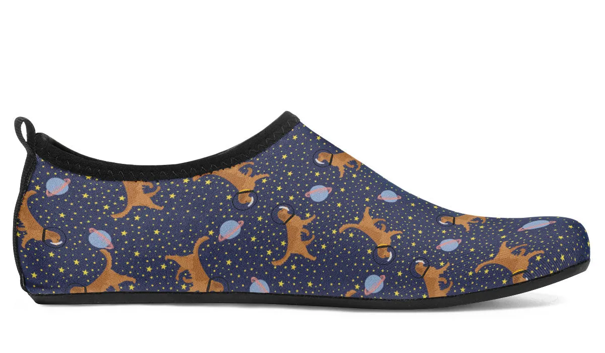 Space Golden Retriever Aqua Barefoot Shoes