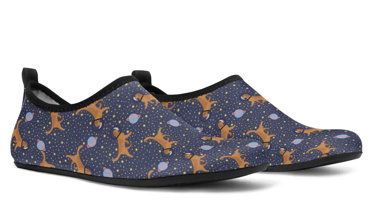 Space Golden Retriever Aqua Barefoot Shoes